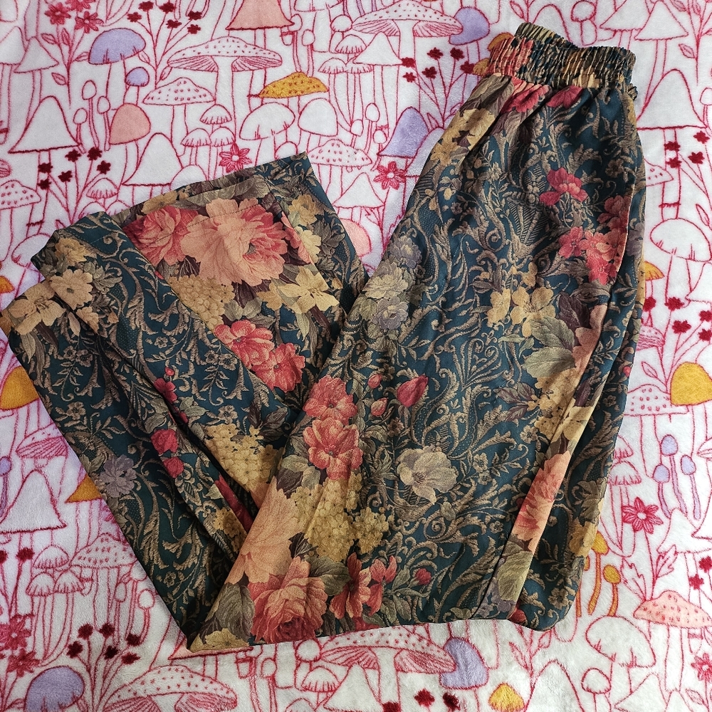 The Limited Sheer Floral Wide Leg Pants XS